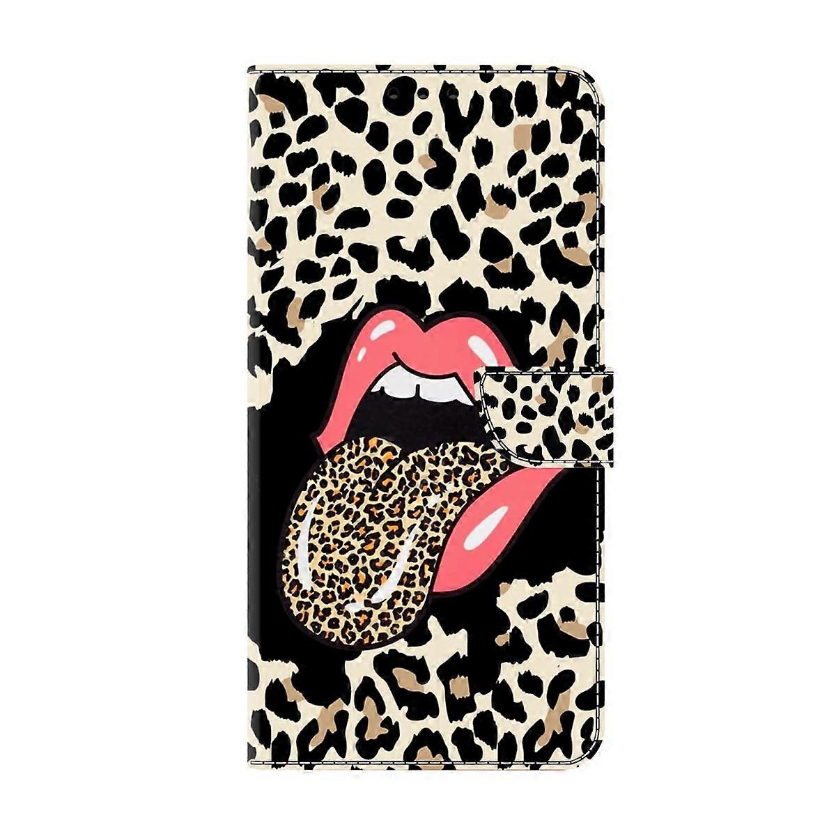 Xiaomi Redmi Note 10 Pro 4G Case, PU Leather Flip Wallet Cover with Stand Function, Leopard Pattern Design, Protective Smartphone Pouch