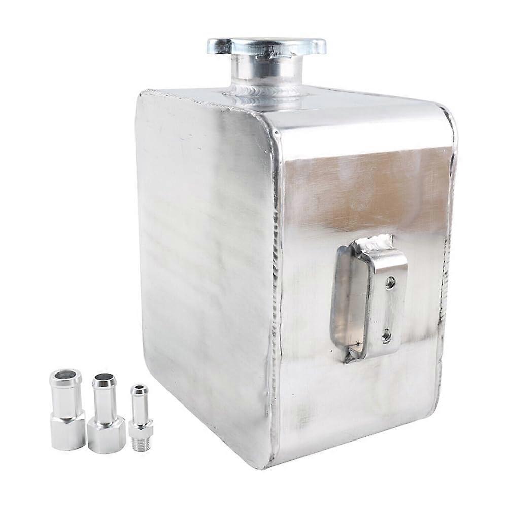 Selfmodifying Permeable Aluminum Bubbling Pot 2.5L Coolant Radiator Water Tank Overflow Expansion Tank Silver