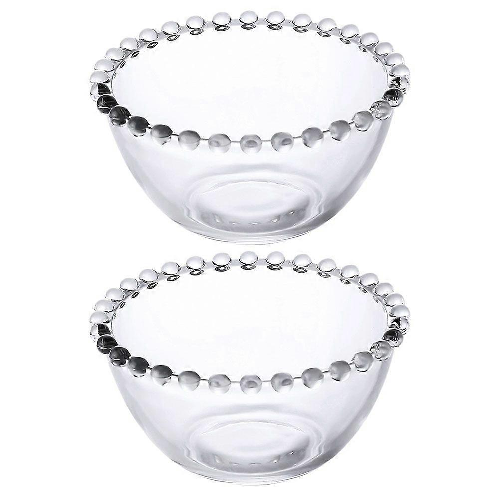 2Pcs Transparent Sauce Bowl Serving Oatmeal Bowl Multi-use Bowl Clear Sauce Bowl