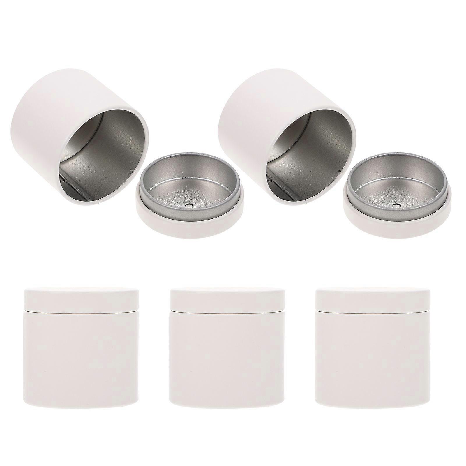 Tea Storage Tins with Lids Round Containers for Everyday Tin Material Storage Holder Reusable with Lid 5Set