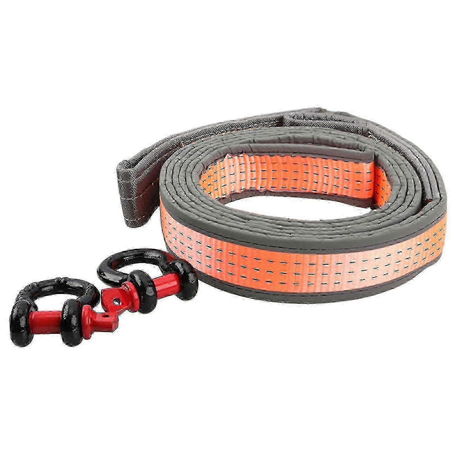 High Strength 4m Fluorescent Tow Strap for Private Cars & Vehicles, Durable Emergency Towing Rope with Reflective Strips