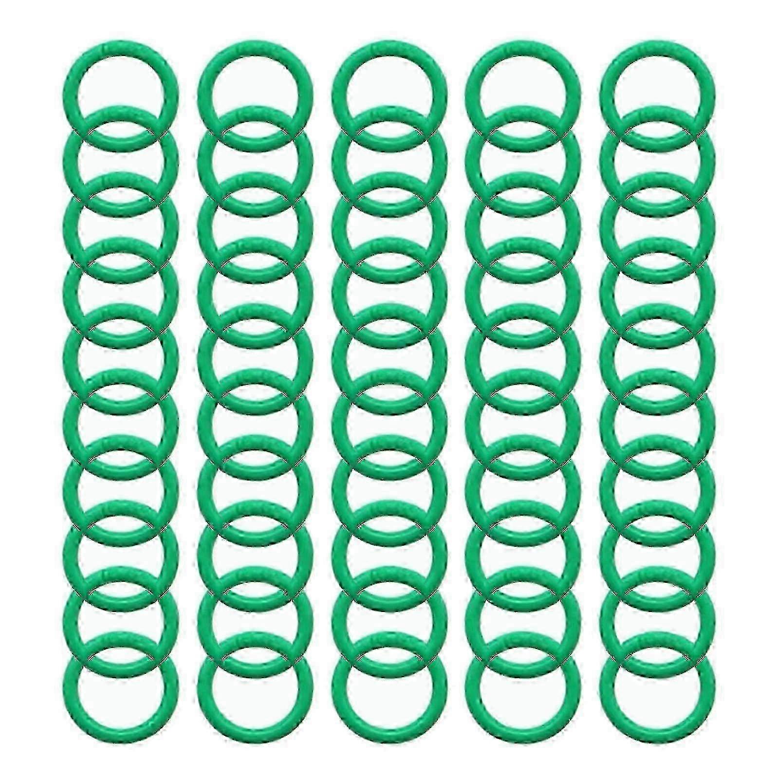 50pcs Colorful Scrapbook Binder Rings in Green, Assorted Sizes 15mm to 40mm for Crafting and DIY Projects