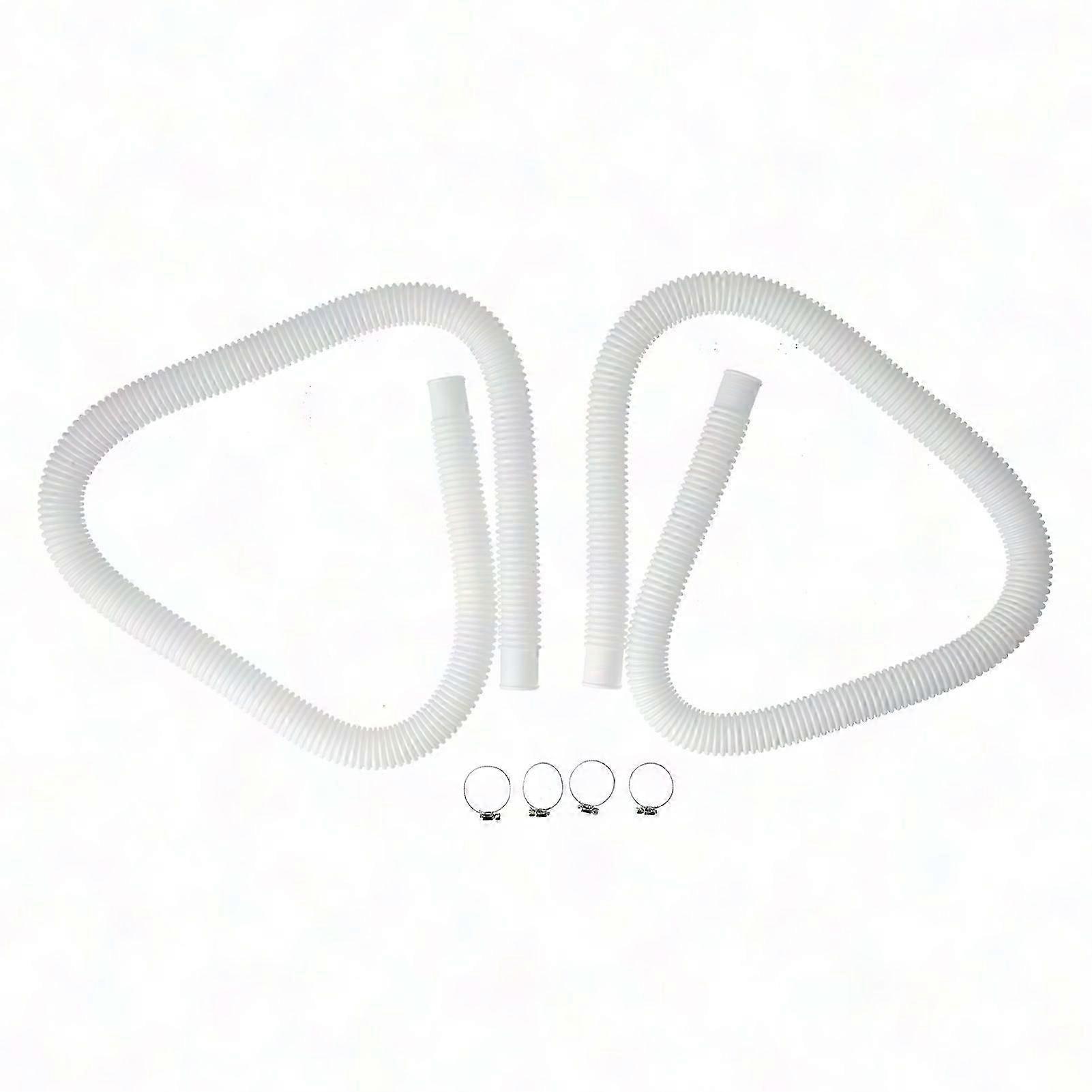 2-Pack Leakproof Elastic Pool Pump Hose with Fixed Buckle, Filter Pump Tube Replacement