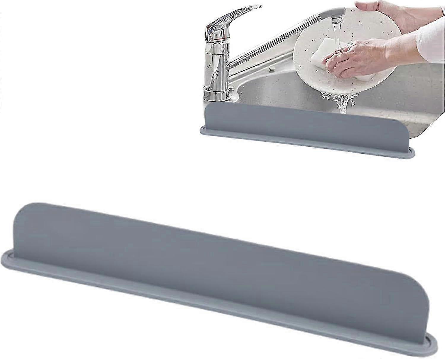 Extra Long Silicone Splash Guard for Kitchen Sinks and Bathroom Faucets, Reusable