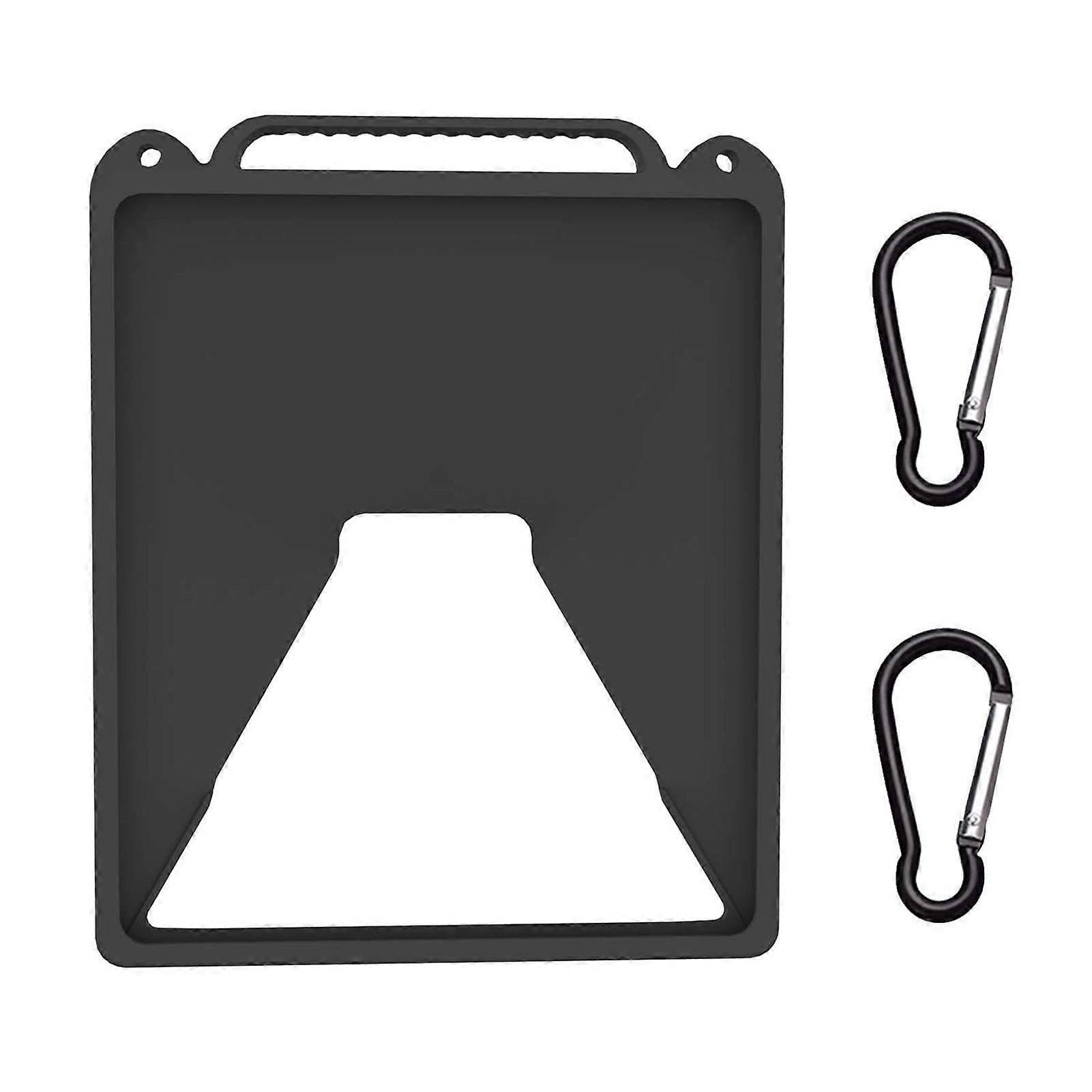 Silicone Protective Case for Mini Antenna Device Portable Storage Carrying Case with Handle and Hooks Black