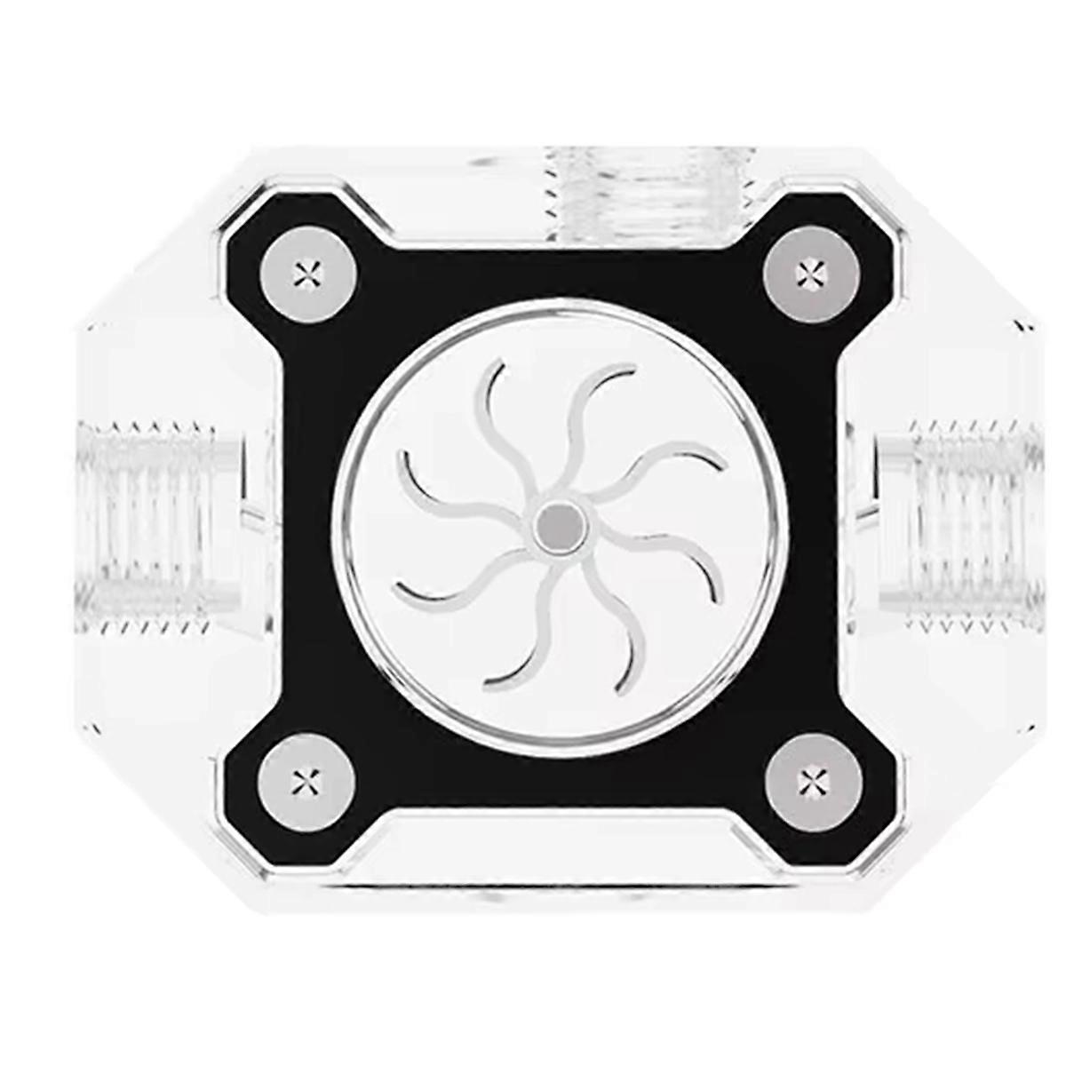 PC Water Cooling Flowmeter + Impeller Aluminum Metal Armor,White