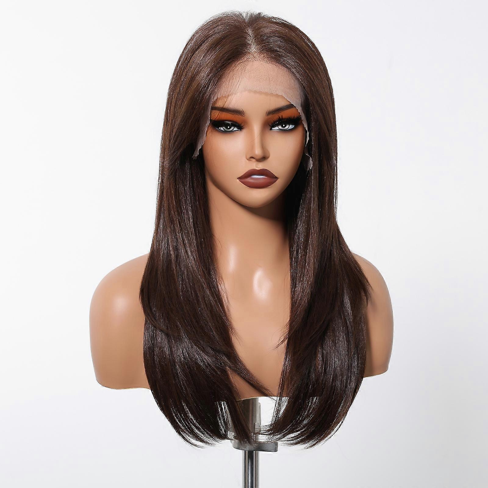 13x6 Free Parting Natural Layered Lace Front Wig for Women – Heat-Resistant Synthetic with Natural Look