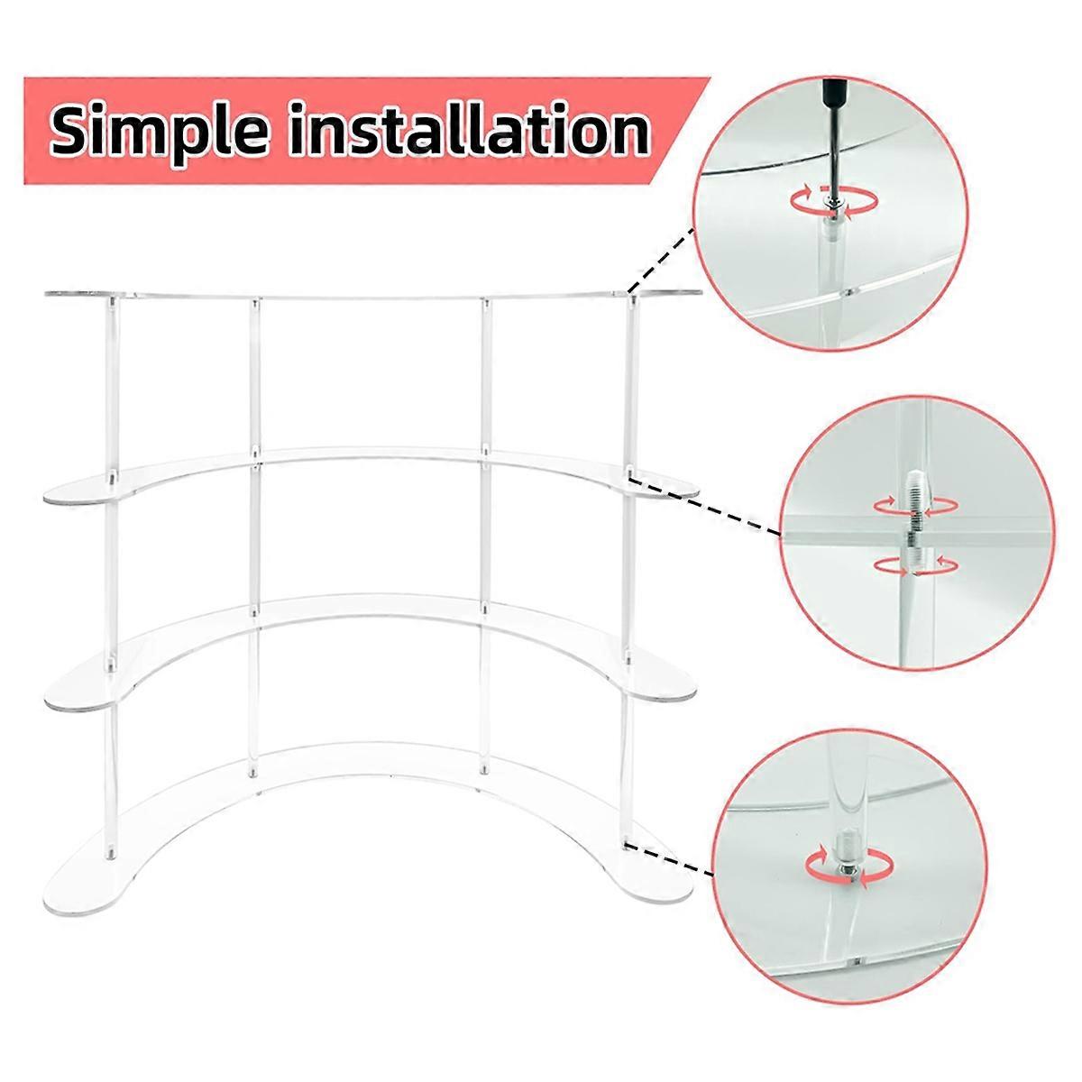 Transparent Removable Acrylic Display Stand Rack Kit 4 Layers