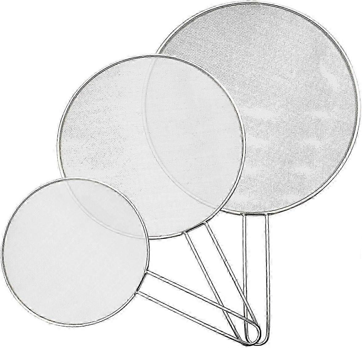 3-piece splash guard, pan splatter screen, kitchen frying pan splash guard 33 cm 29 cm 25 cm