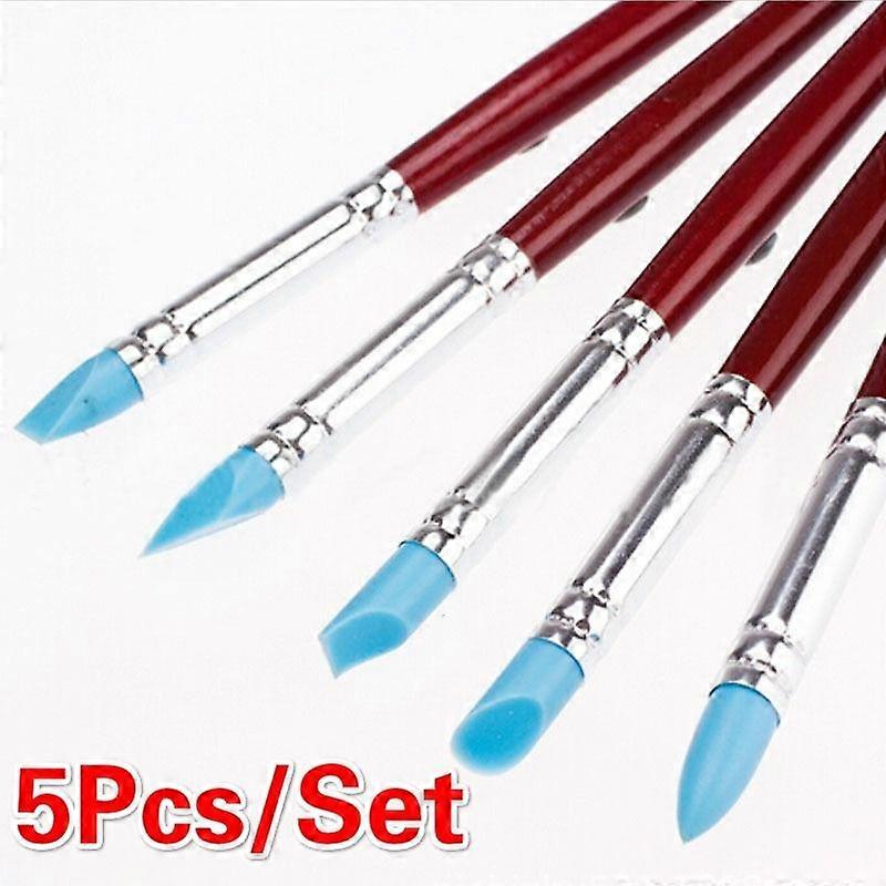 5PCS Birch Handle Clay Sculpting Wax Carving Pottery Tools Polymer Modeling Set
