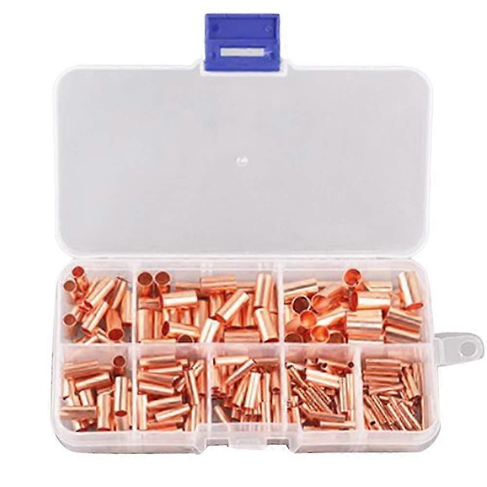 250Pcs Copper Connecting Pipe Wire Joint Ferrule Kit