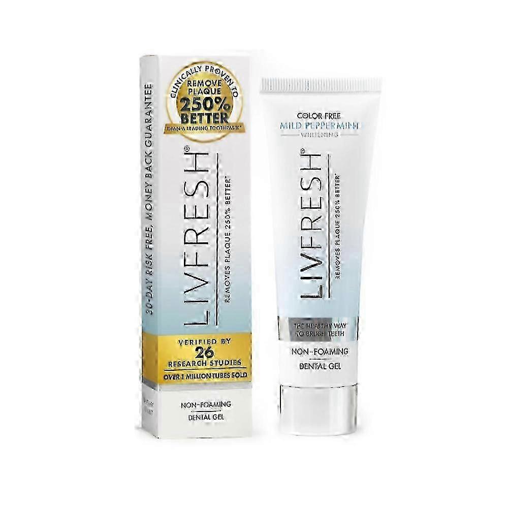 Livfresh Toothpaste Gel, Clinically Proven To Remove Plaque 250% Better 50ml