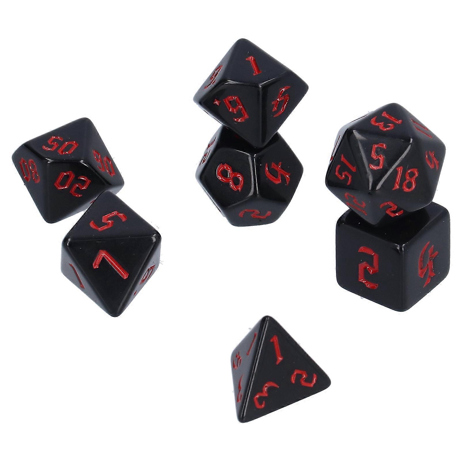 7pcs Polyhedral Dice Acrylic DND Polyhedral Game Dice Toys for Table Playing GameRed 