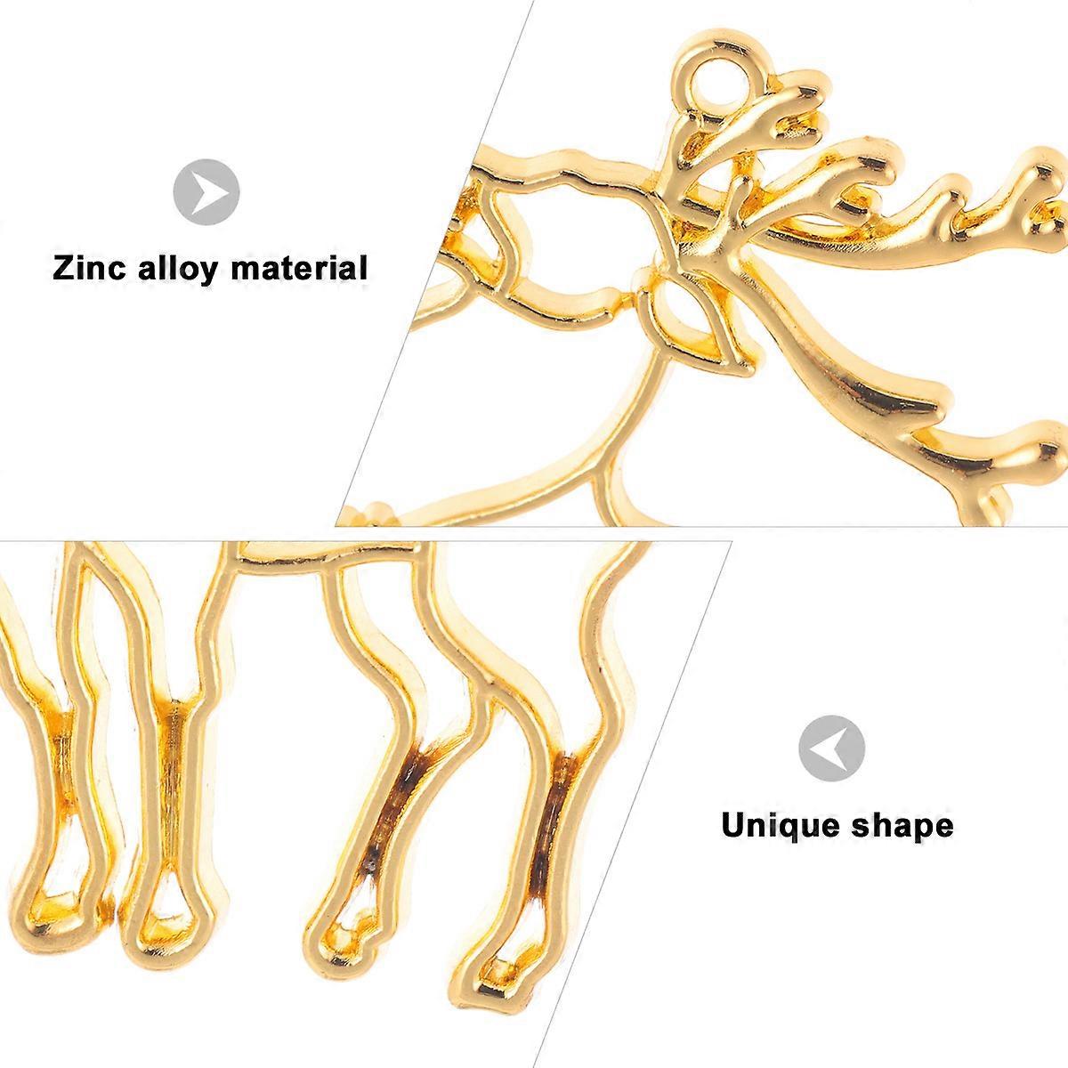 Golden Alloy Frame Open Back Pendant Frame for Earrings Christmas Craft Making Jewelry Making Diy Decoration 10Pcs