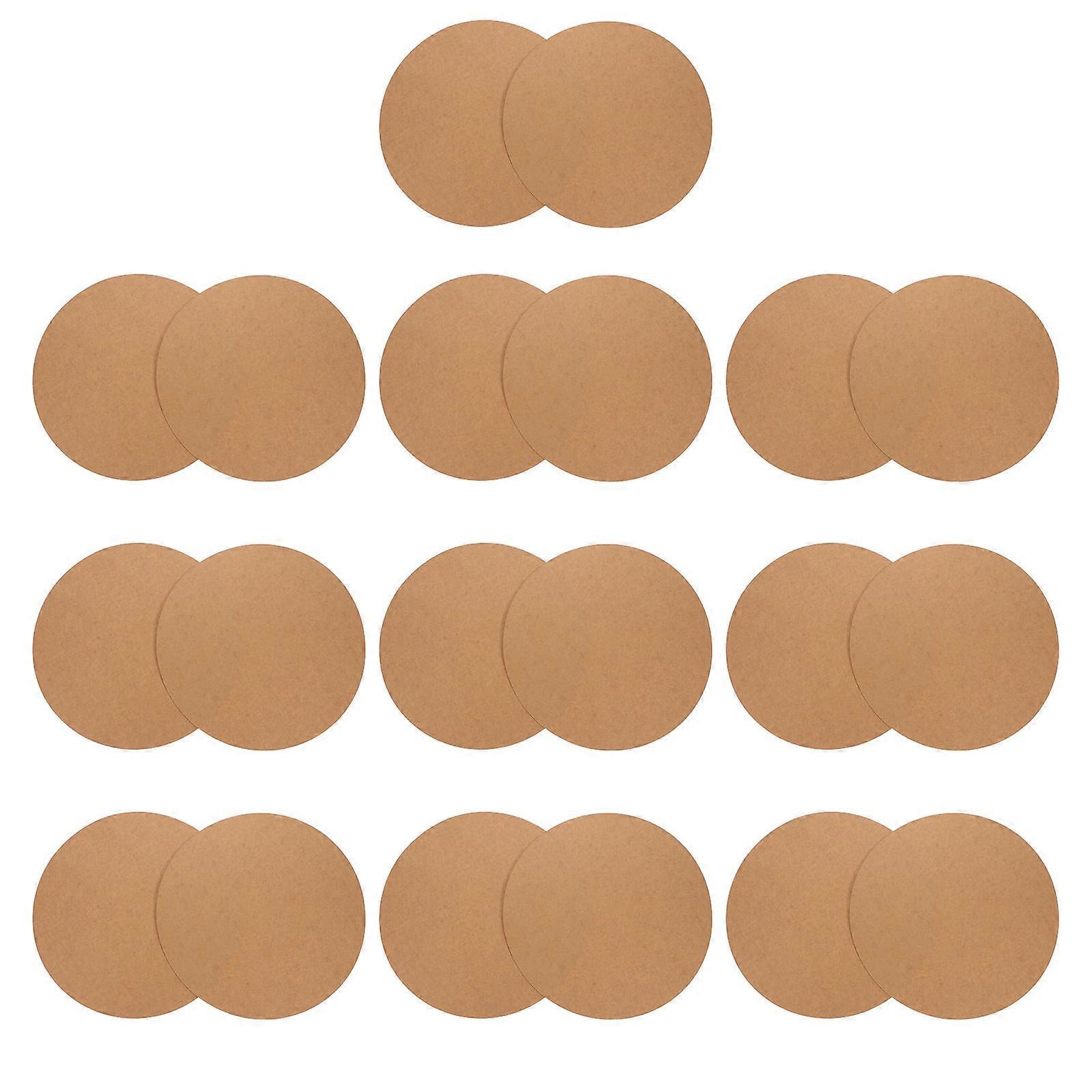 Khaki Round Cardboard for Painting with Smooth Surface 20 Pieces 4.72x0.12 Inches
