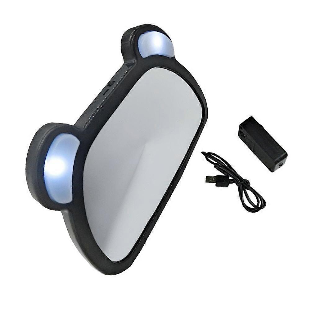 Car Interior Backseat Mirror Infant Rearview Mirror with LED Safe Observation Power