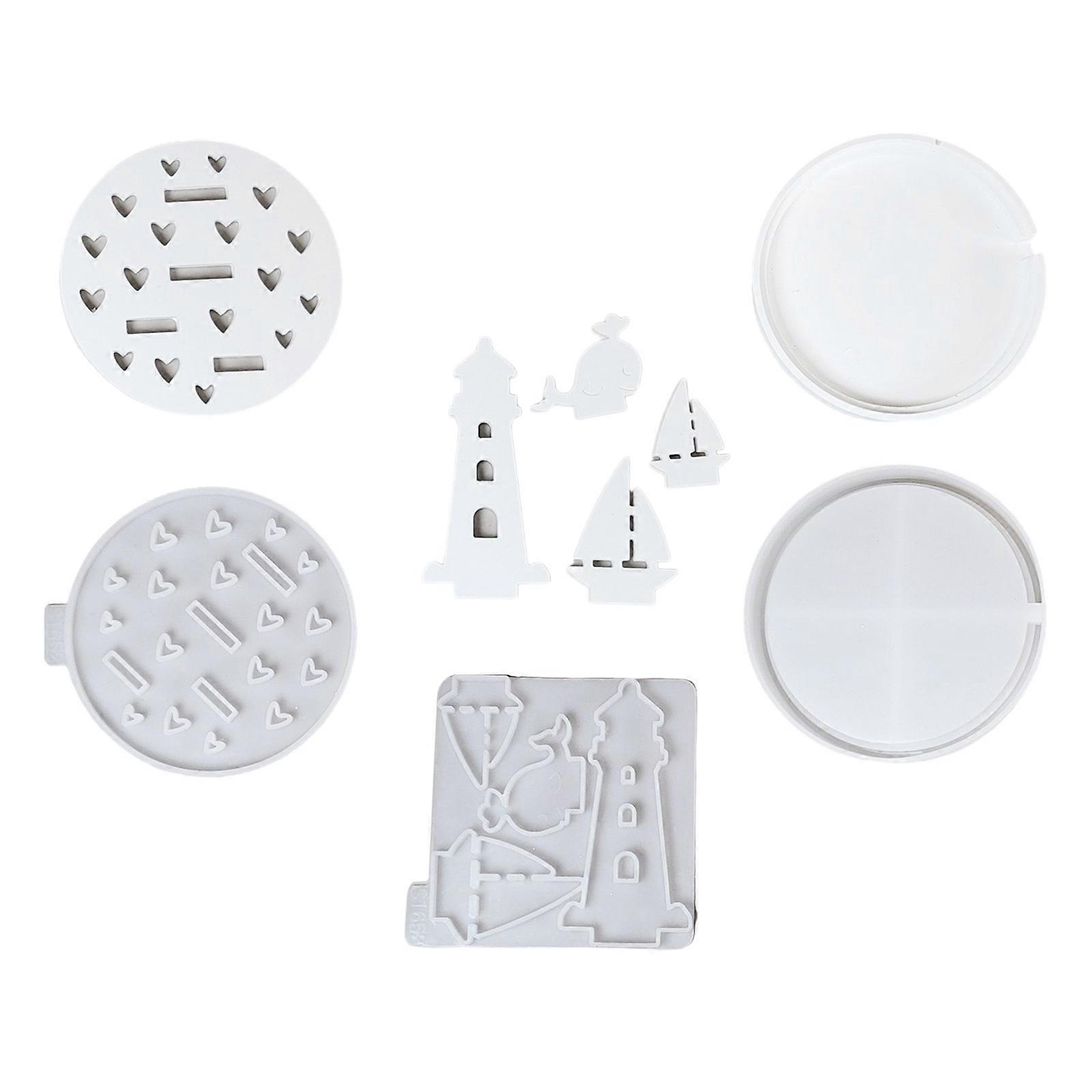 Pack of 3 Nautically Silicone Molds Set Lighthouse Shape Crafting Supplies Easy Releasing Design Suitable for Crafting Multicolor