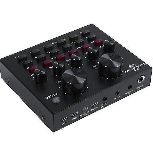 Usb audio mixer v8 sound card external sound card,headset,microphone,real-time sound card,home