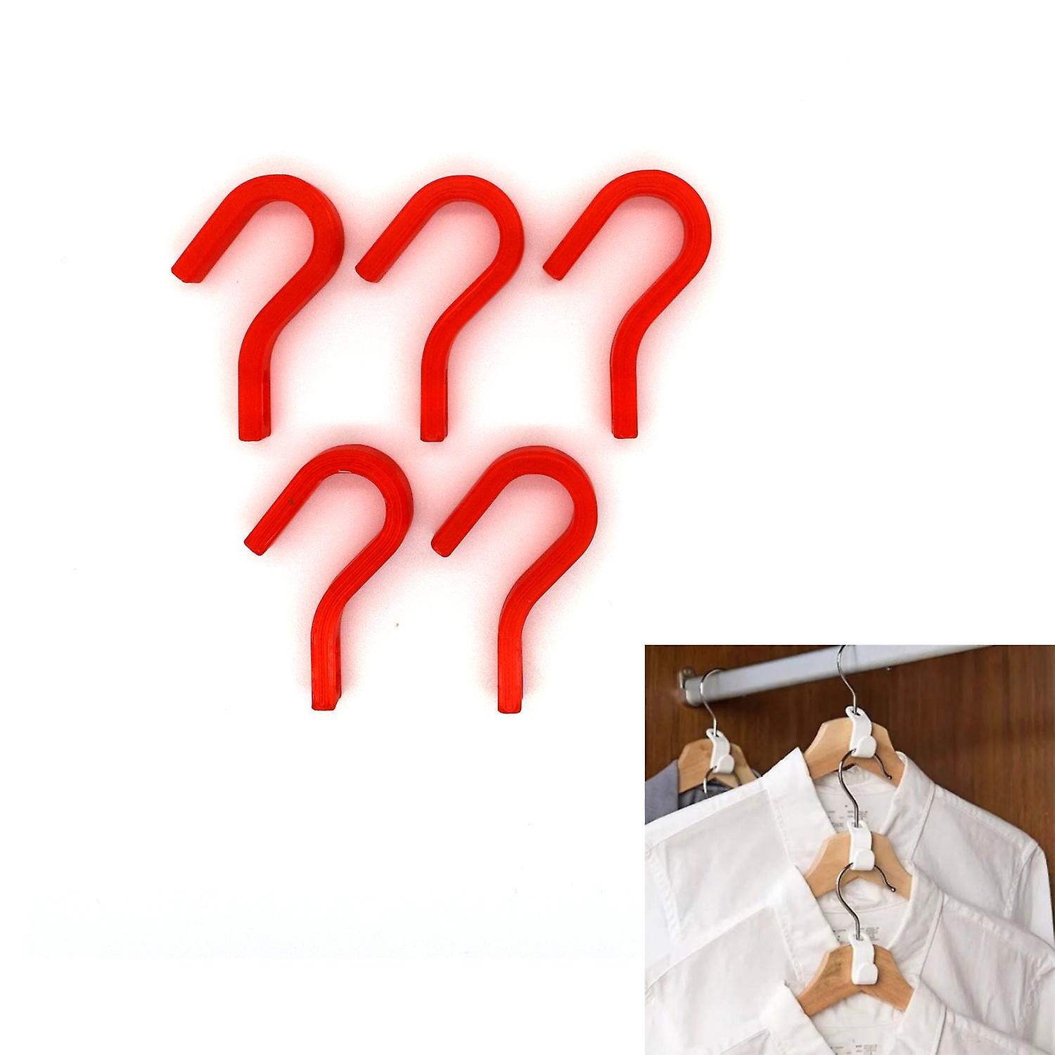 5x Wardrobe clothes hanger hook space saver