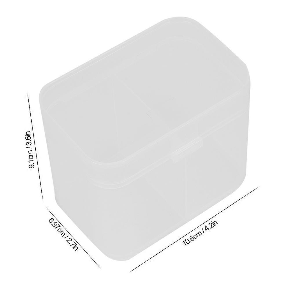 2 Grids Nail Art Cotton Pads Swabs Container Organizer Storage Box Case2pcs
