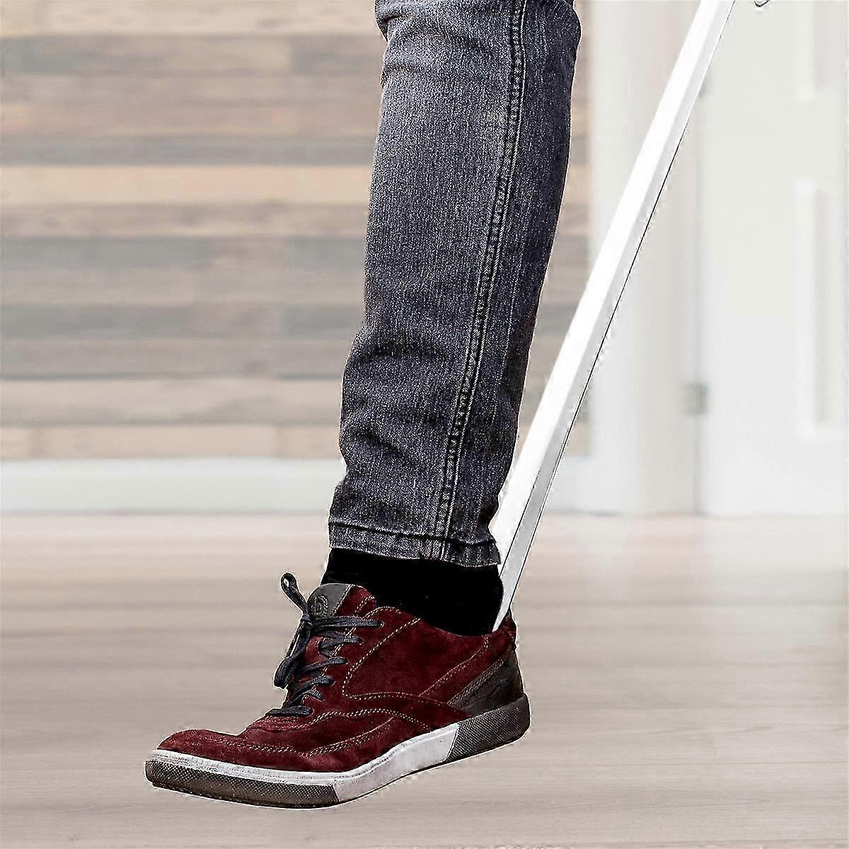 Extra-long Shoe Horn, Smooth Sturdy Design For Effortless Shoe Wearing, Heavy Duty Stainless Steel With Polished Mirror Finish Ensures Durability And