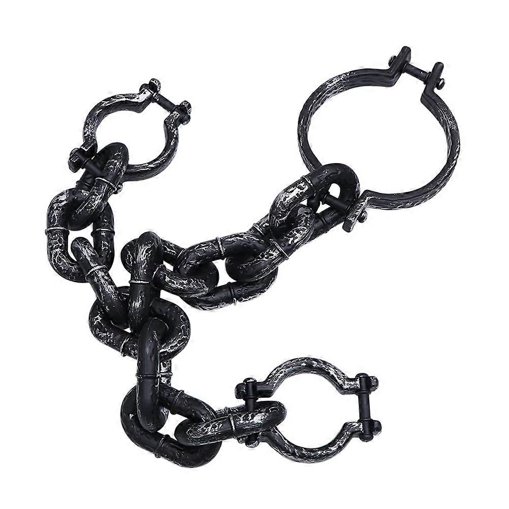 Halloween Prisoner Prop Plastic Handcuffs and Shackles Set for Performance