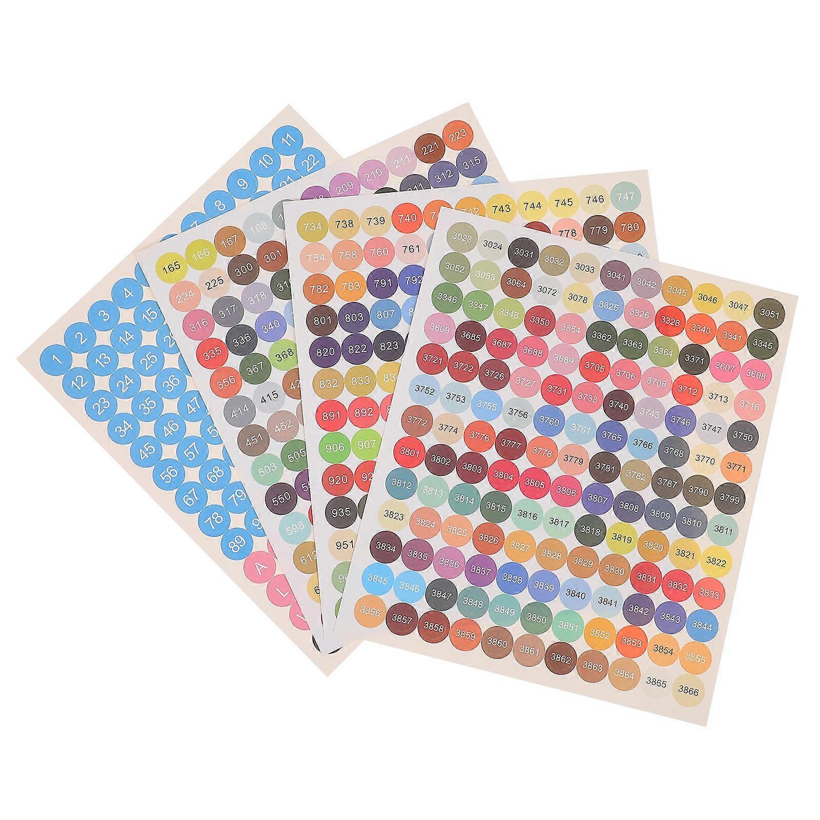 Color Number Stickers Paper for Storage Boxes 2Sets Self Adhesive