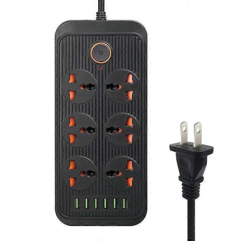 A07 6 Plugs + 6-USB Ports Multifunctional Socket