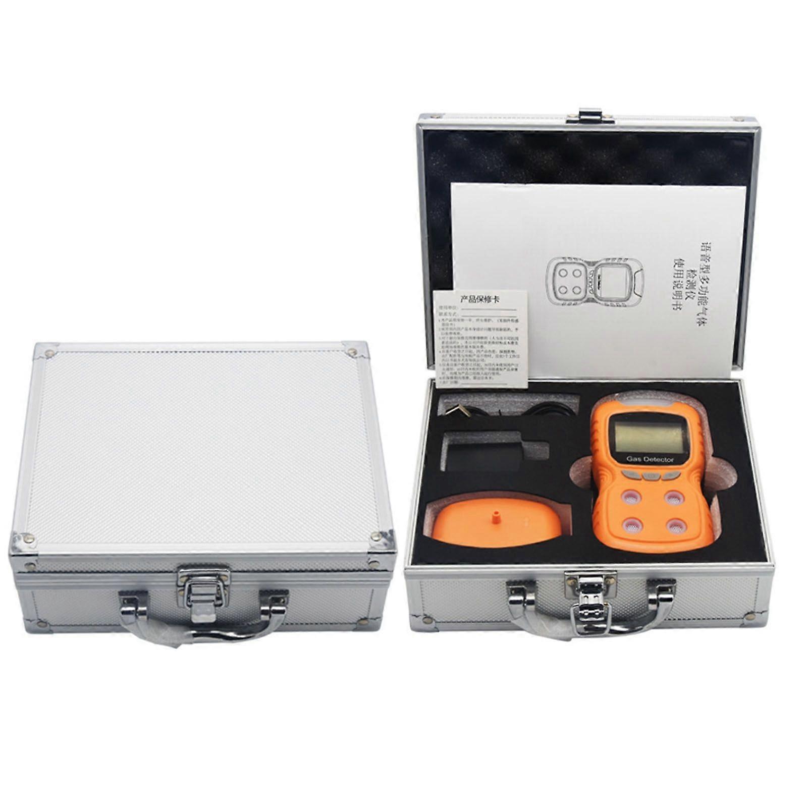 4in 1 Gas Detector CO H2S O2 EX Tester Analyzer Rechargeable LCD Display Sound Light Vibration Alarm Air Quality Tester