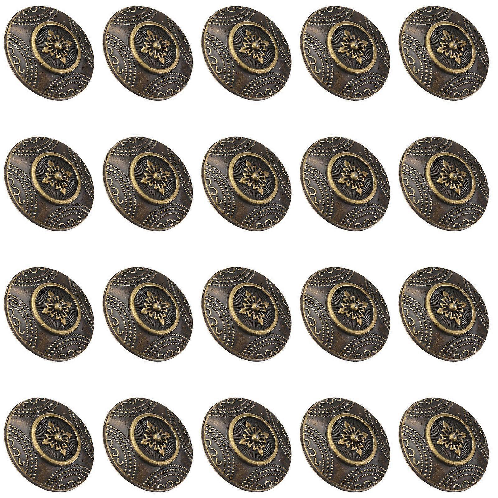 Vintage Wallet Button Zinc Alloy for Sewing 20Pcs Purse Buckle Dark Brown