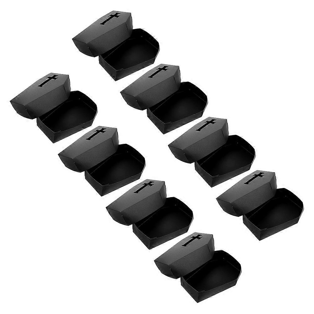 Black Paper Coffin Candy Boxes for Storage Use 8Pcs DIY Halloween Treat Boxes