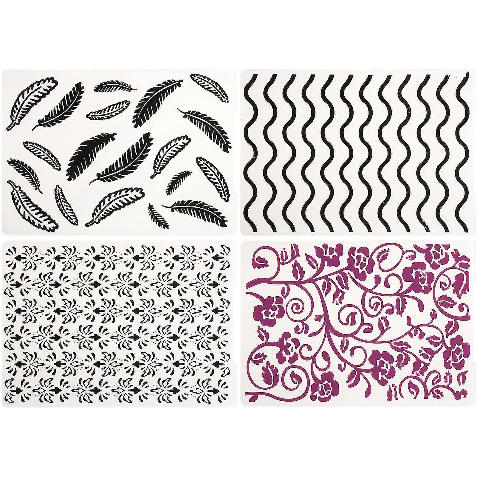 DIY Plastic Embossing Templates for Scrapbooking and Card Making 4Pcs