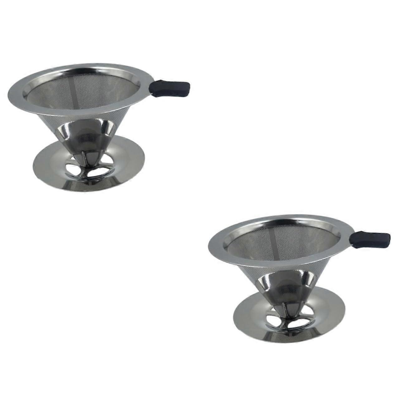 Coffee Filter Dripper Cup Stand 2Piece Stainless Steel Mesh For Drip Coffee