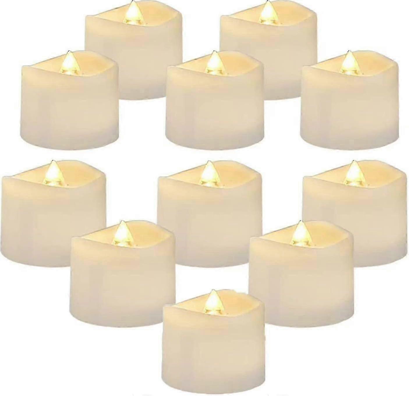 12 Pack Led Tea Light Candles With Timer Electric Flickering Candles Flameless Automatic 6 Hours On & 18 Hours Off Mode Warm White - WK