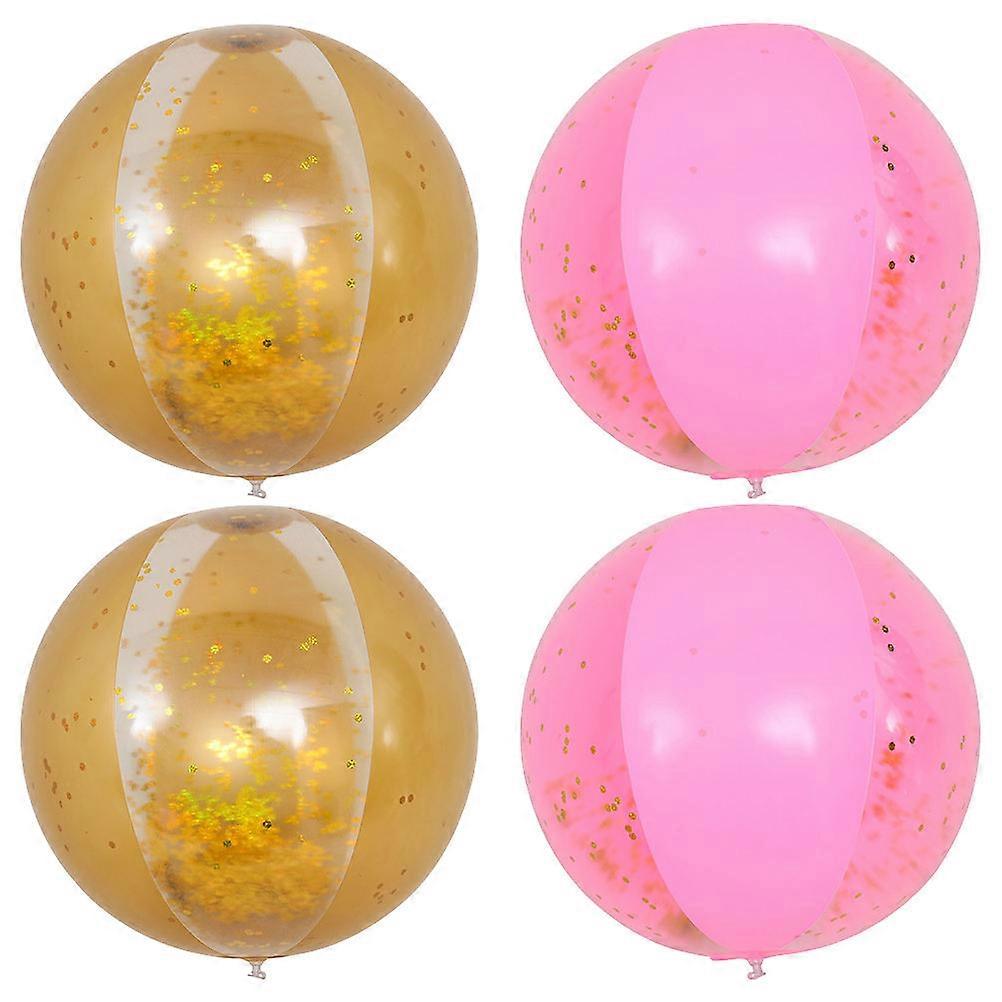 Piscine gonflable Sequin Rond Balle Jouet Famille Amis Pvc Gonflage Rapide 4Pcs