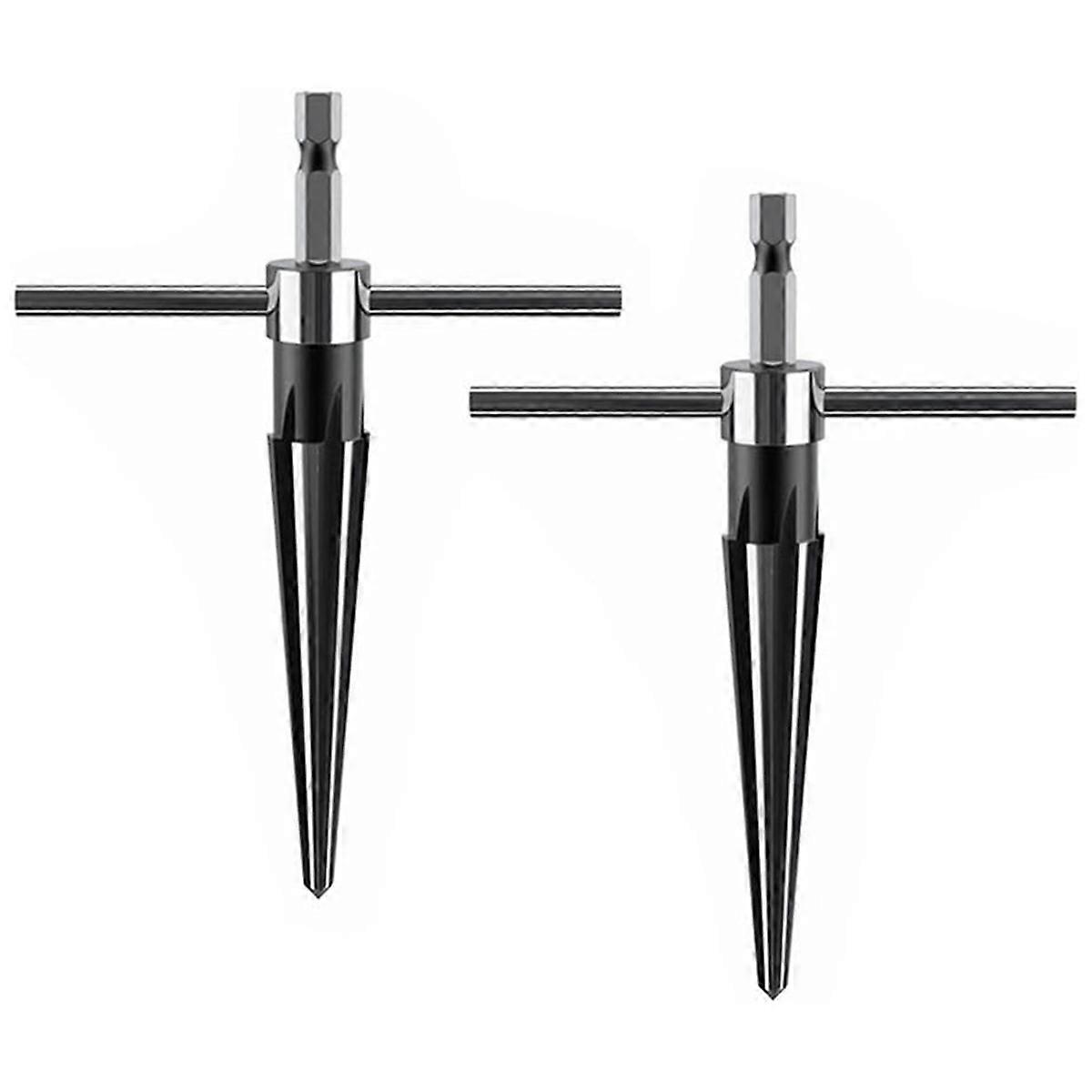 2Pcs T Handle Taper Reamer ,Reamers Tool Hexagonal Handle