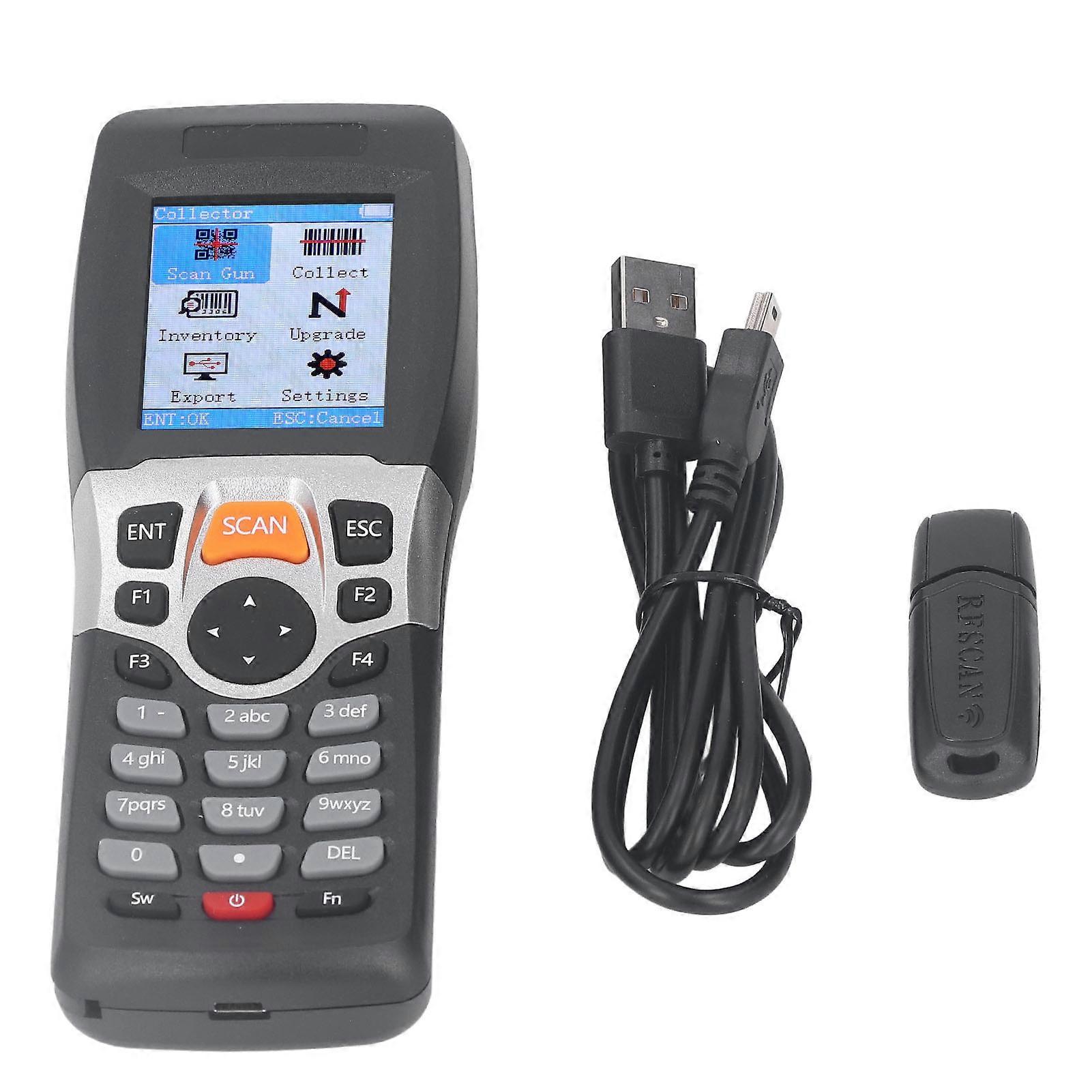 1D 2.4GHz Barcode Scanner, 2.2 inch Color Screen, Wireless Handheld QR Reader for Duplicate and Inventory Checking