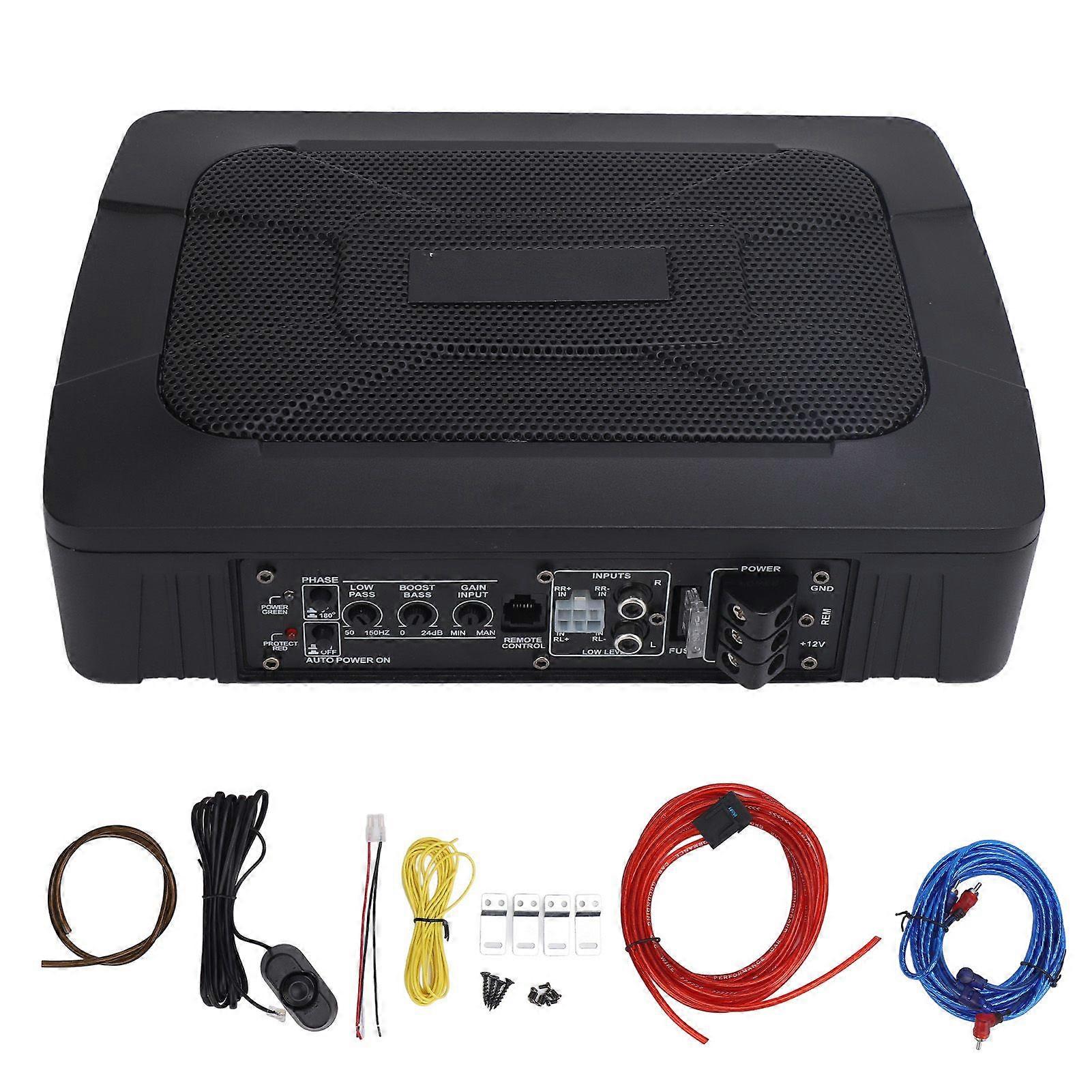 6 X 9in Underseat Powered Subwoofer Built in Amplifier 150W RMS Ultra Thin Slim Active Subwoofer for Car