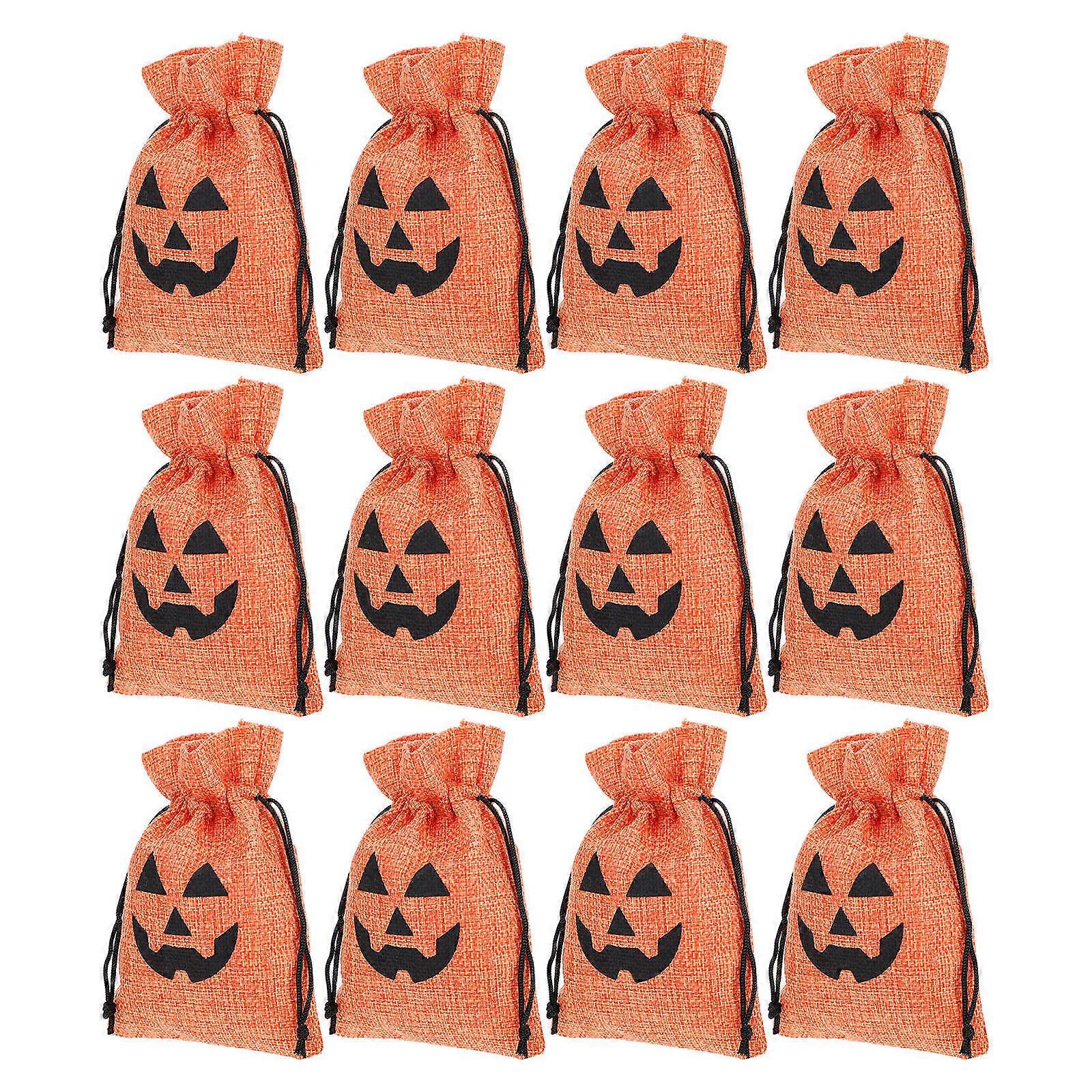 Halloween Linen Bag Linen Storage Bag for Storage Use 25Pcs