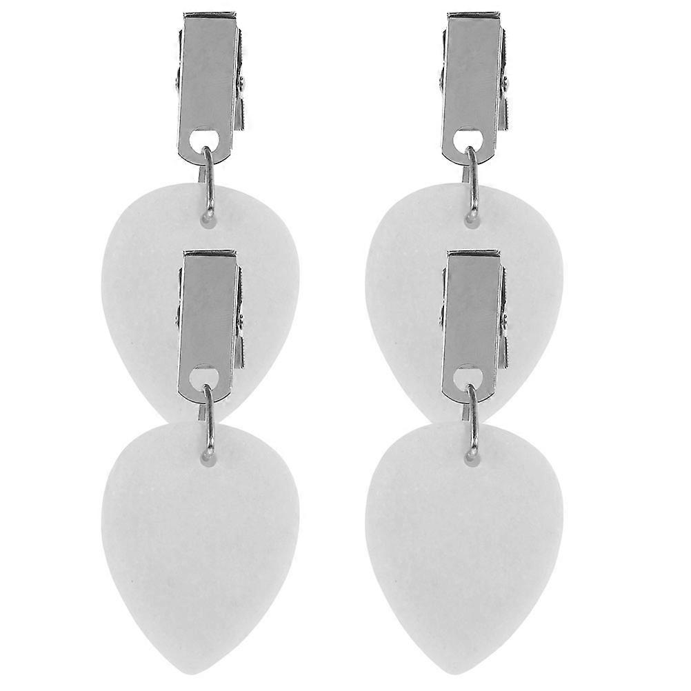 Marble Tablecloth Weight Clips for Securing Covers 48Pcs White