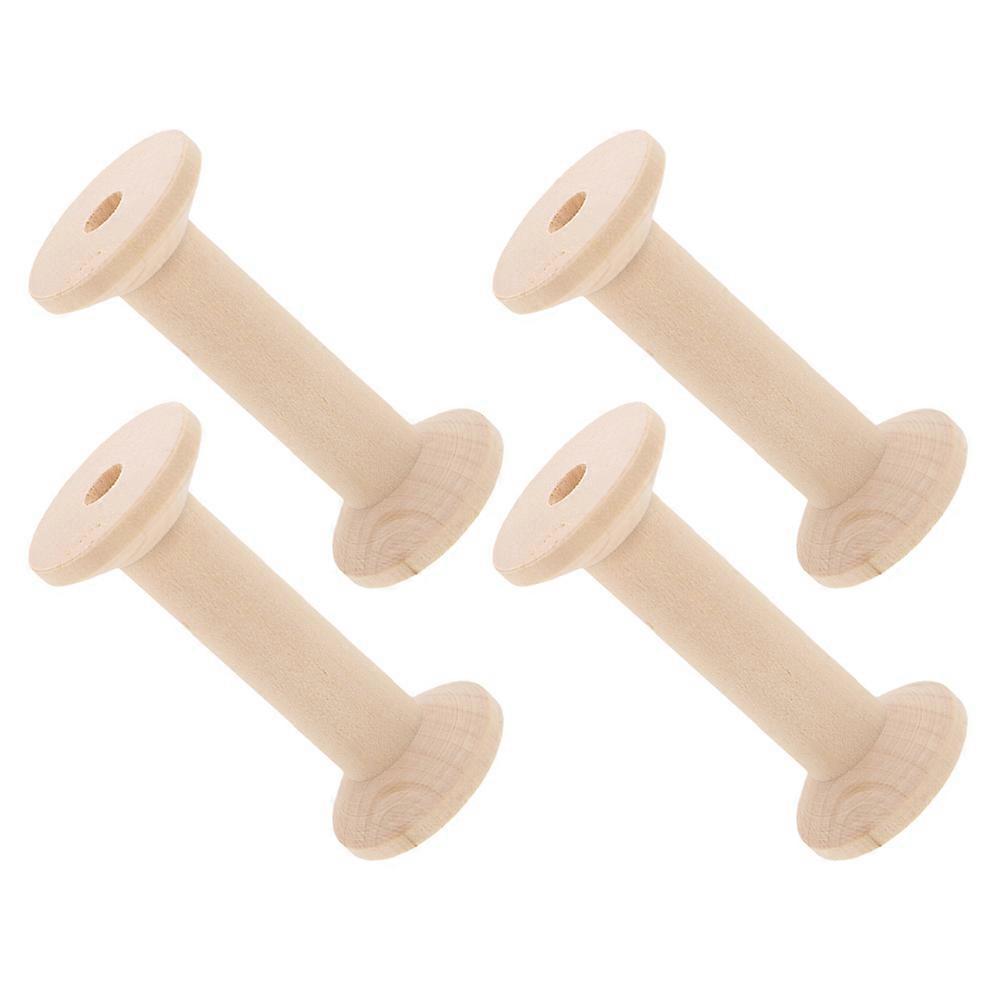Sewing Organizer Wooden Empty Spools for Sewing 20Pcs Beige