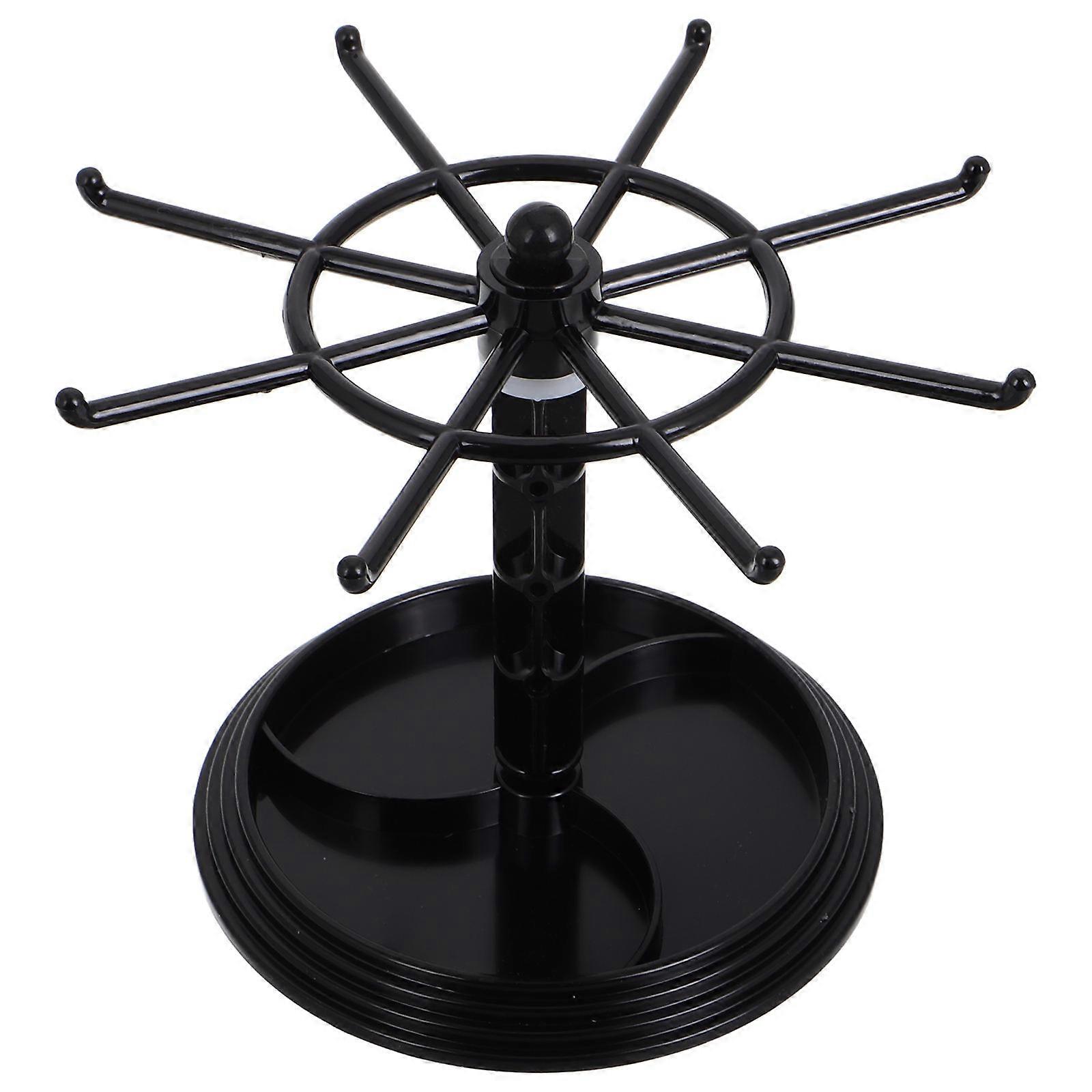 Black Rotating Display Stand for Jewelry Organizer 2Pcs Desktop Rack