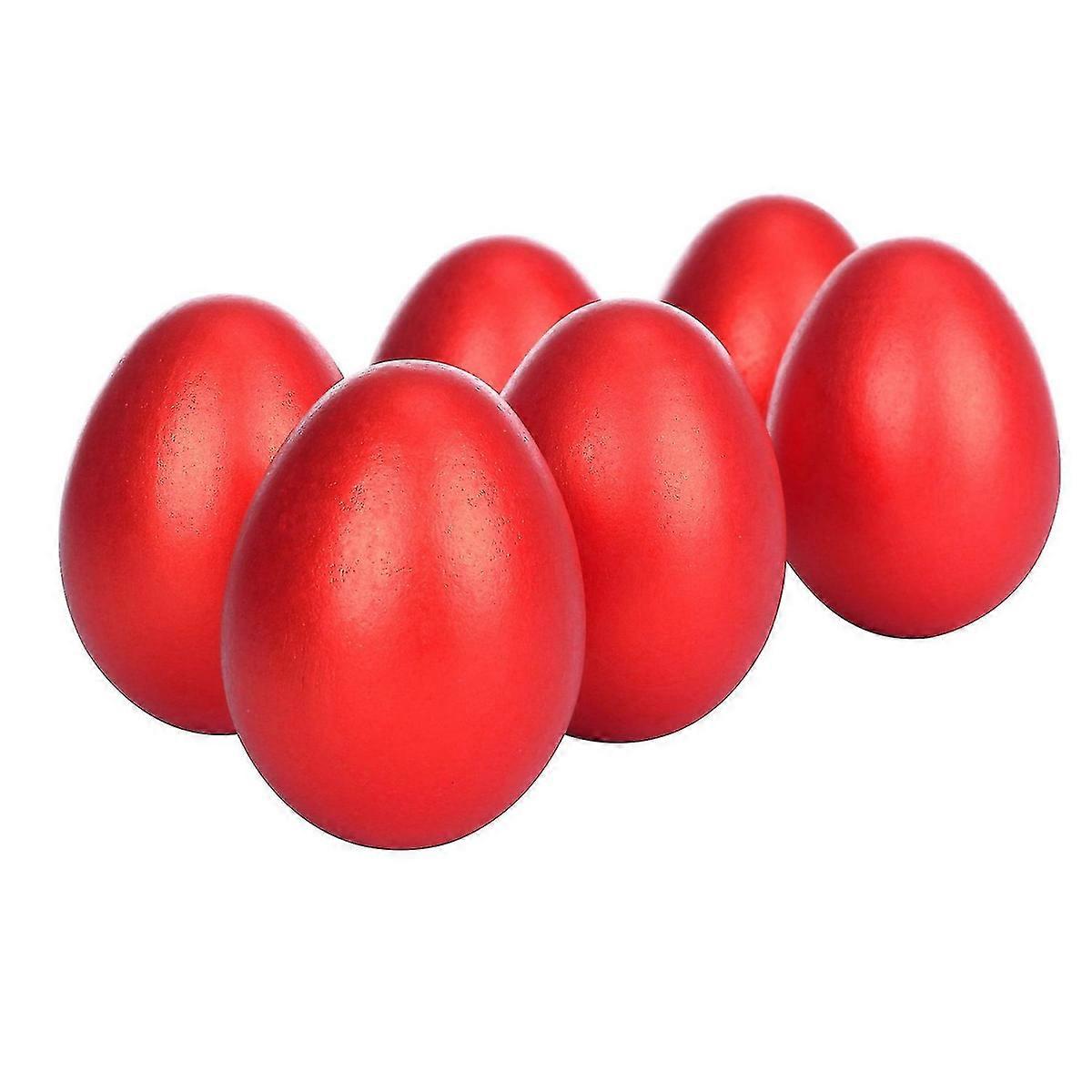Simulated Easter eggs wooden fake eggs 2.3 inches solid eggs 6 pieces