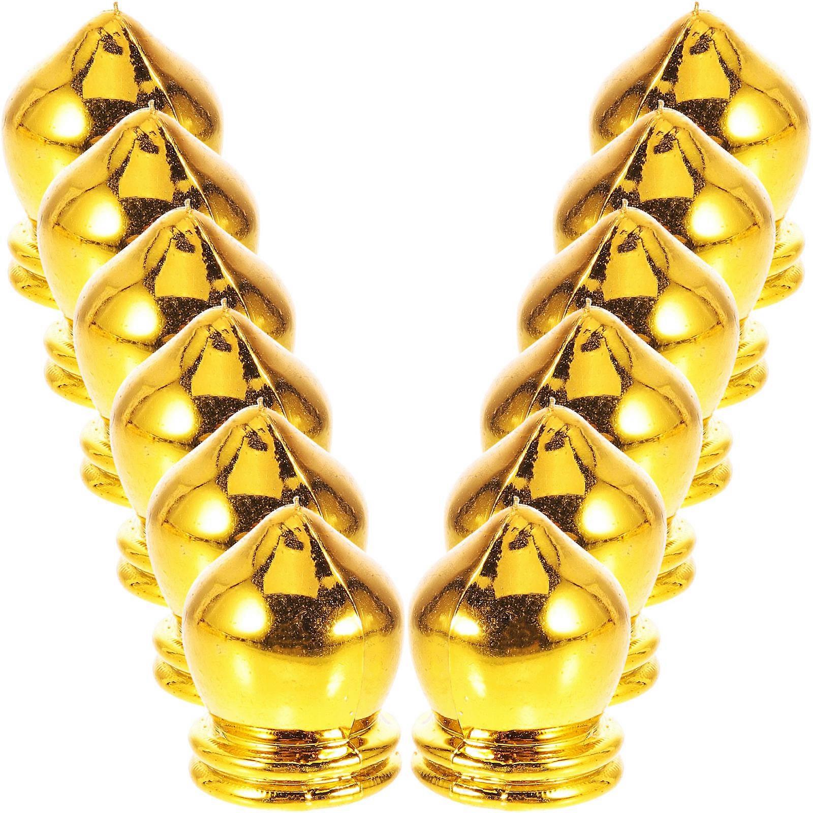 Pennants Pole End Cap for Flag 80Pcs Golden Plastic Finial Replacement