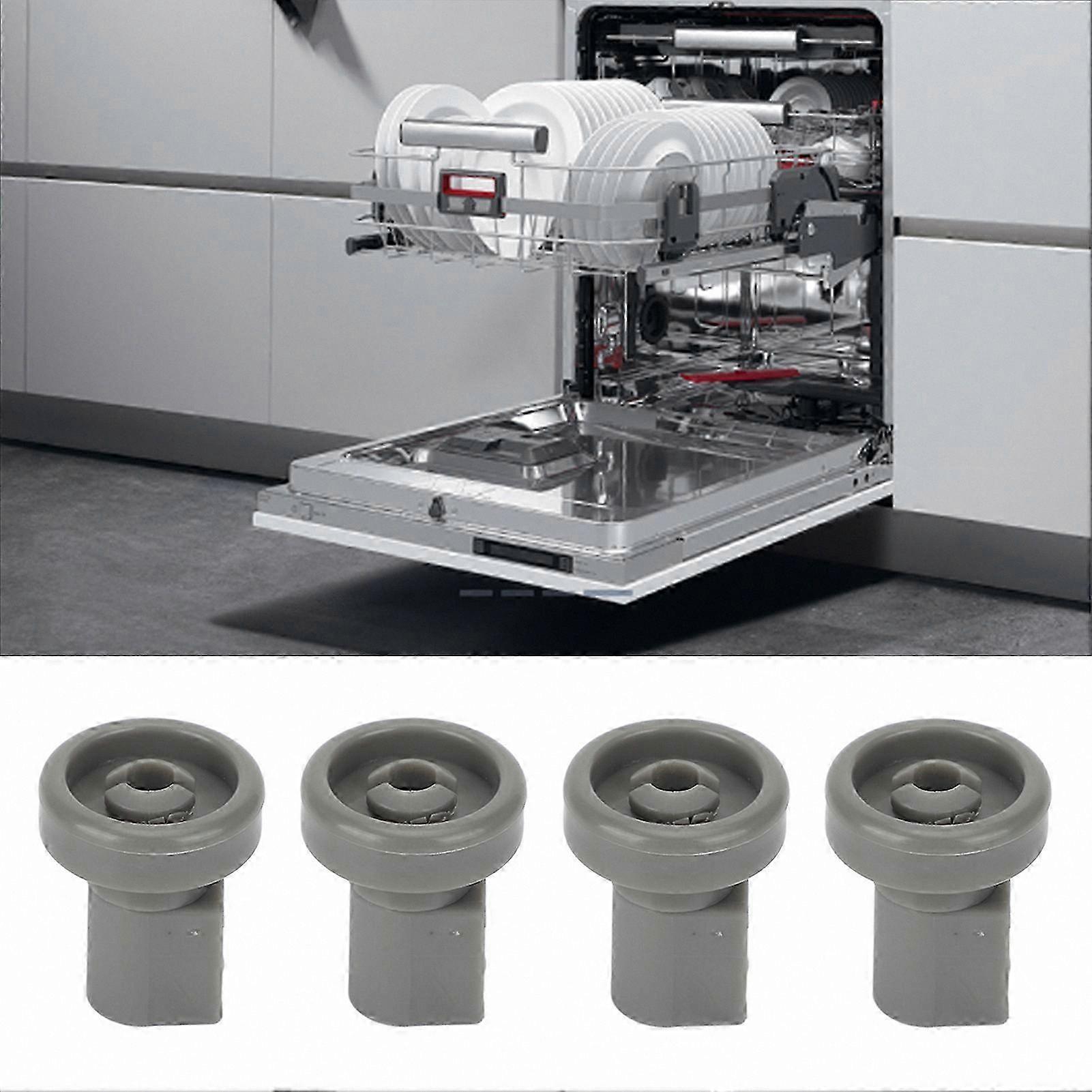 4-Pack Replacement Wheels for Dishwasher Lower Rack Compatible with Multiple Models