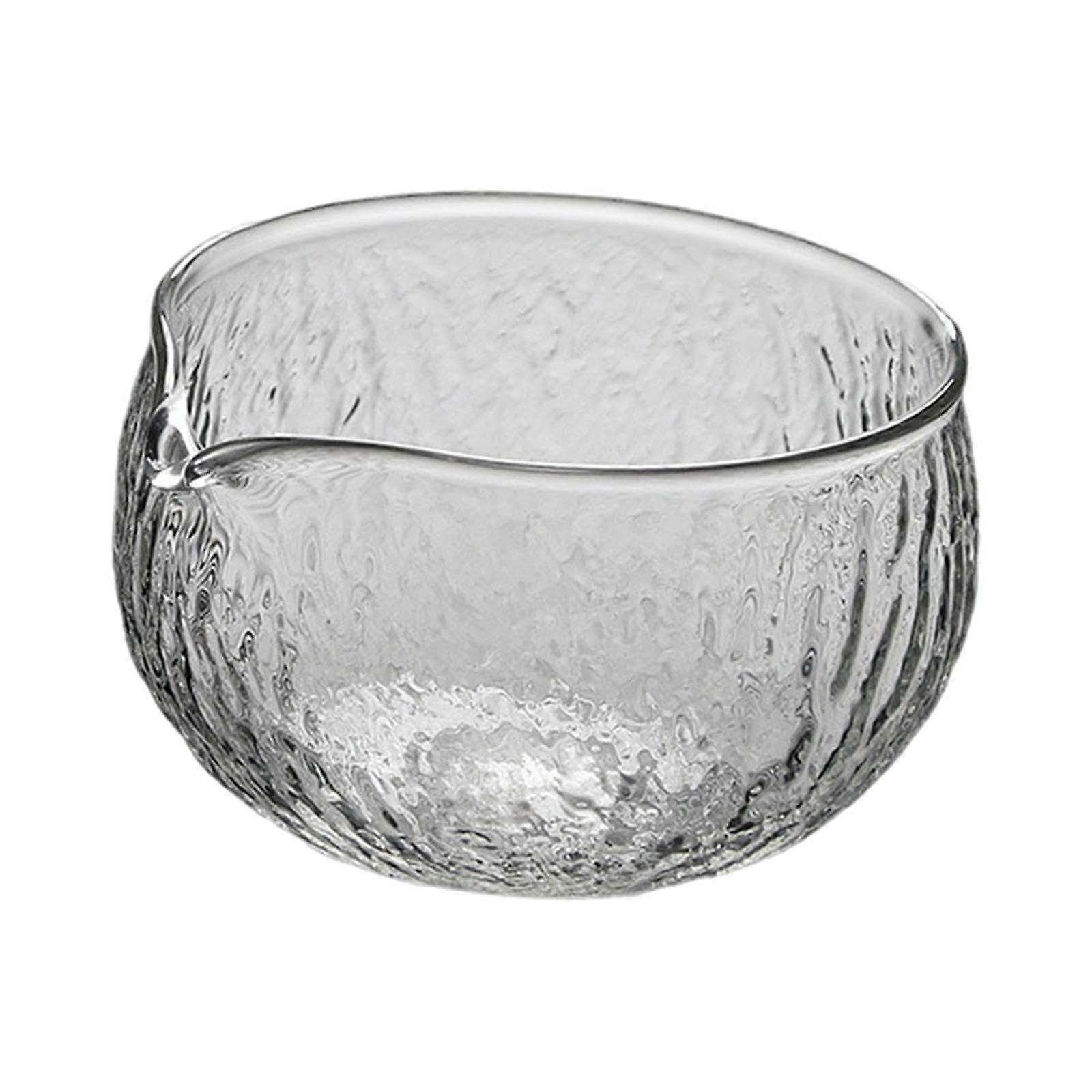 Matcha Bowl Transparent Glass Handmade For Whisking Matcha Tea Ceremony Style A Hammered Texture