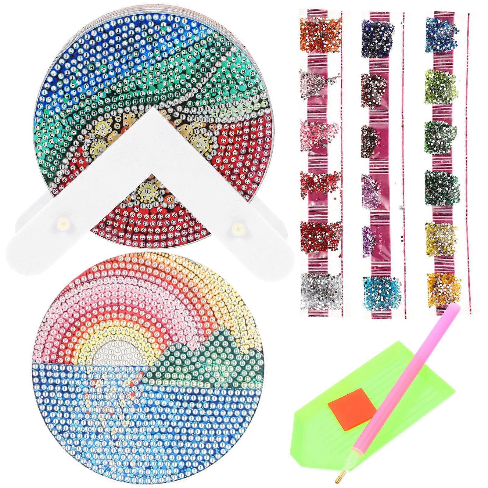 Assorted Color Acrylic Cup Mats Decorative Coasters For Festivals 9.5X9.5cm 5 Sets