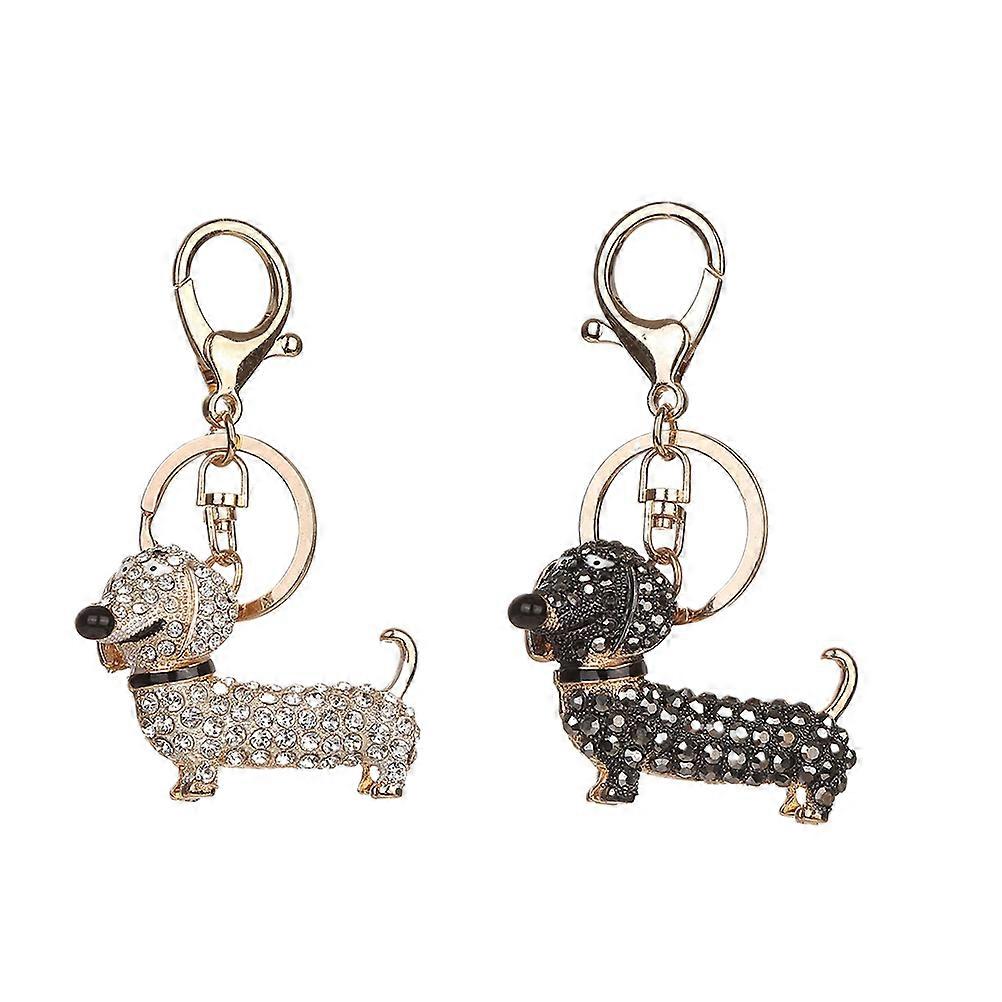 Car Keychain Alloy Puppy Shaped Keyring for Holding Keys 4Pcs Assorted Color