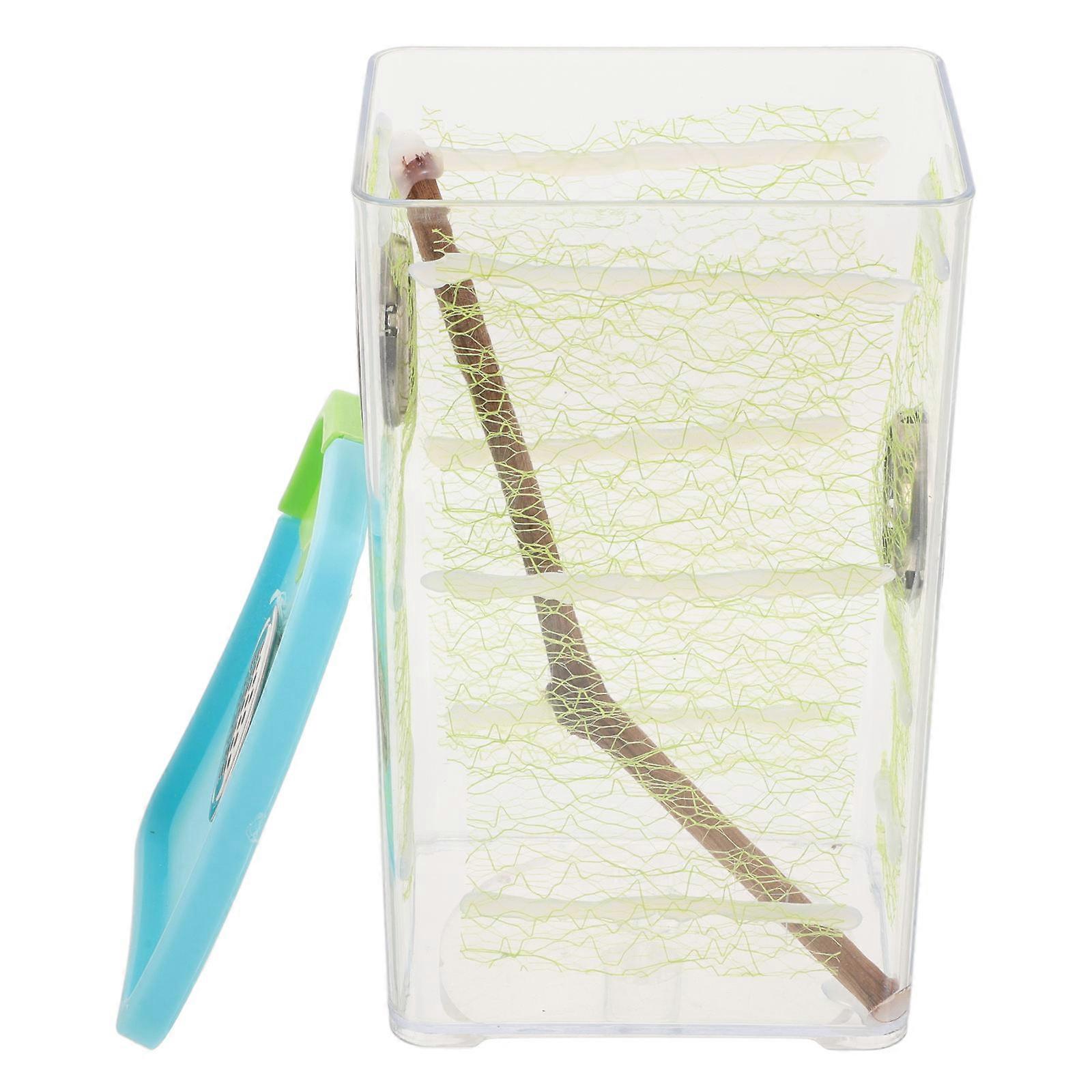 Lizard Tank Reptile Feeding Box Clear Plastic Square Shape For Children And Beginners 1 Set
