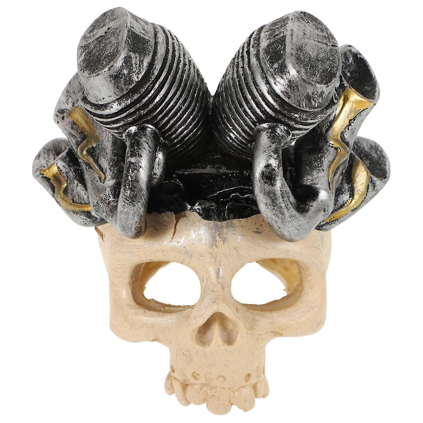Aquarium Skull Cave 5Pcs Resin Fish Tank Decorations Suitable For Aquatic Pets Featuring Skull Shape Design